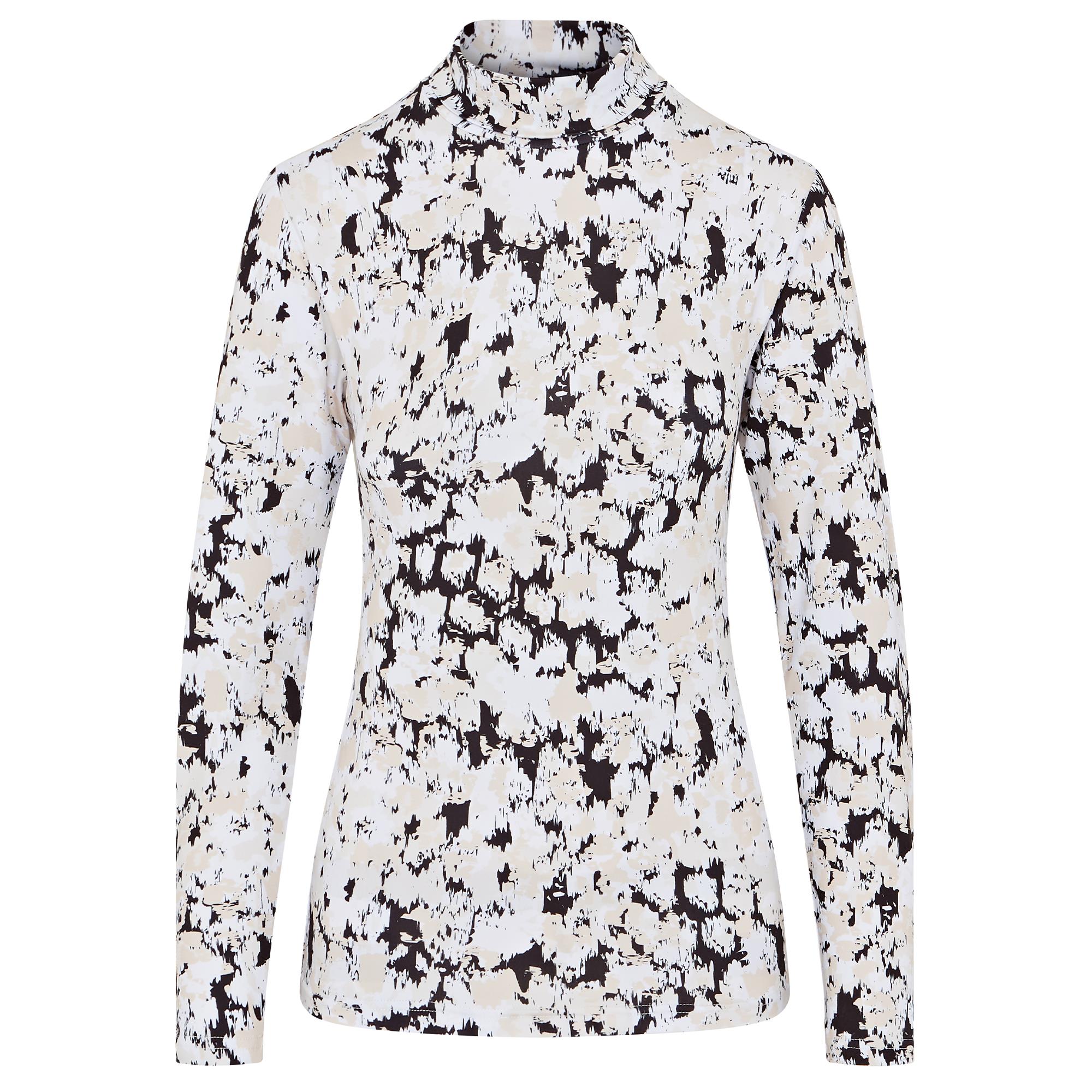 Swing Out Sister Olivia Ladies Golf Roll Neck Bleached Sand/Pearl Black